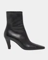 Saint Laurent Josie Embellished Leather Ankle Boots In Nero