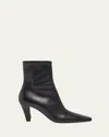 Saint Laurent Jill Calfskin Ankle Booties In Nero
