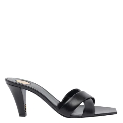 Saint Laurent Jill Mules In Black