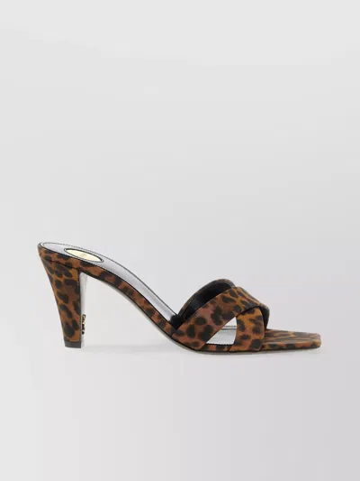 SAINT LAURENT 'JILL' MULES IN ANIMAL PRINT