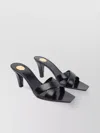 Saint Laurent Jill Mules With Square Toe And Cross Strap Design In Black