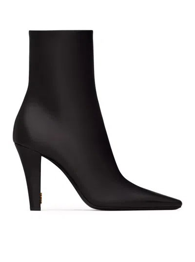 Saint Laurent Jill Smooth Leather Ankle Boots In Multi