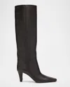 Saint Laurent Jill Smooth Leather Knee-high Boots In Black