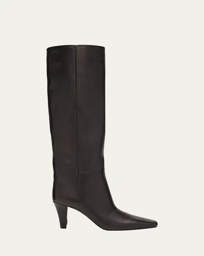 Saint Laurent Jill Smooth Leather Knee-high Boots In Multi