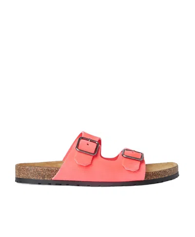 Saint Laurent Jimmy Buckle Flat Sandals In Pink