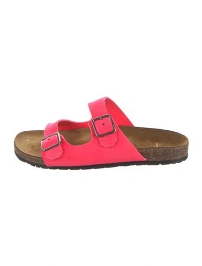 Pre-owned Saint Laurent Jimmy Double Buckle Sandals Suede Sandals W/ Tags In Pink