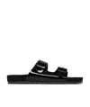 Saint Laurent Jimmy Flat Sandals In Patent Leather In Black