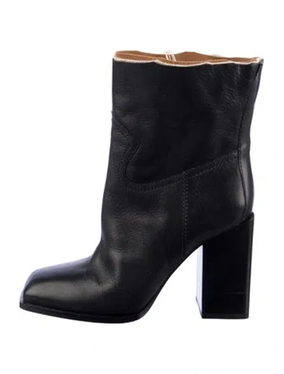 Pre-owned Saint Laurent Jodie 105 Leather Boots In Black