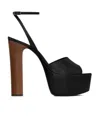 Saint Laurent Jodie Leather Ankle-strap Platform Sandals In Black