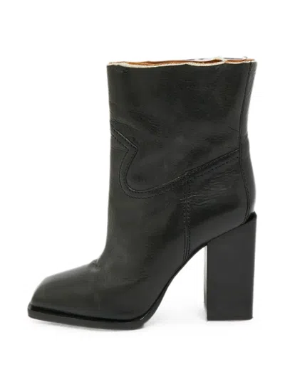 Pre-owned Saint Laurent Jodie Ankle Boots In Black
