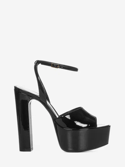 Saint Laurent Jodie Platform Sandals In Black