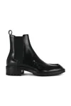 Saint Laurent 25mm Joe Pull-tab Square-toe Chelsea Boots In Black