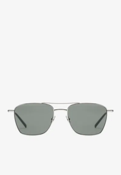 Saint Laurent Joe Aviator Sunglasses In Gray