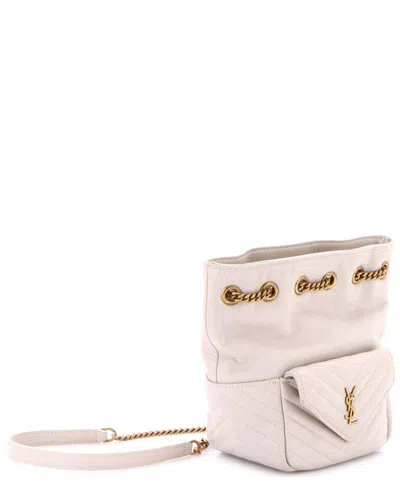 Saint Laurent Joe Bucket Bag Matelassé Chevron Leather Mini (authentic Pre-loved)