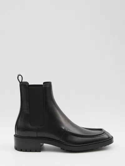 Saint Laurent Joe Leather Chelsea Boots In Black
