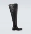 Saint Laurent Joe Over-the-knee Boots In Smooth Leather In Black