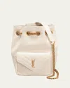Saint Laurent Joe Mini Ysl Bucket Bag In Smooth Leather In Crema Soft