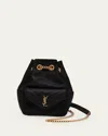 Saint Laurent Joe Mini Ysl Bucket Bag With Adjustable Strap In Smooth Leather In Noir