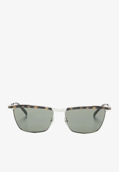 Saint Laurent Joe Square-frame Sunglasses In Gold