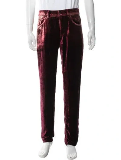 Pre-owned Saint Laurent Joggers In Burgundy