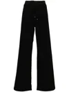 Saint Laurent Straight Leg Trousers With Drawstring In Black