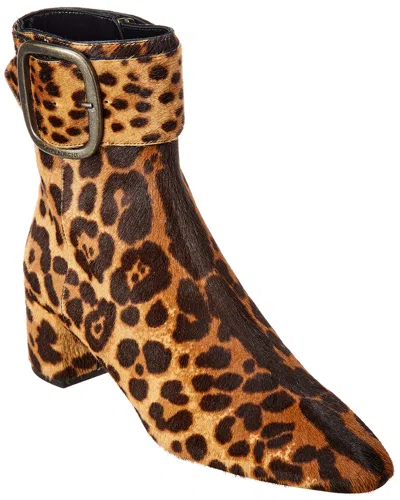 Saint Laurent Joplin 50 Haircalf Bootie In Brown