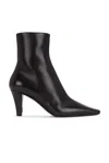 Saint Laurent Josie Embellished Leather Ankle Boots In Nero
