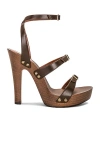Saint Laurent Jota Clog Sandal In Toffee