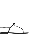 Saint Laurent Jota Crystal-embellished Bow Sandals In Black