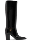 Saint Laurent Stivali Julia 70 In Pelle Nera Donna In Black