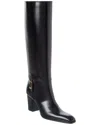 Saint Laurent Julia 70 Leather Knee-high Boot In Black