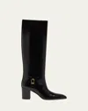 Saint Laurent Stivali Julia 70 In Pelle Nera Donna In 1000 Noir