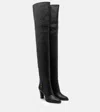 Saint Laurent Julia 85 Leather Over-the-knee Boots In Black