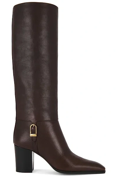 Saint Laurent Julia Boot In Burgundy