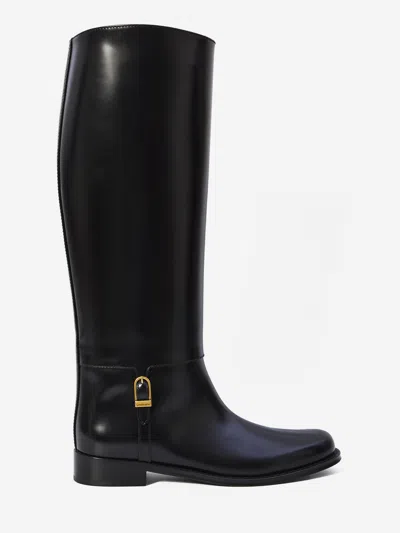 Saint Laurent Julia Calf-leather Buckle Boots In Black