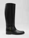 Saint Laurent Julia Calf-leather Buckle Boots In Black