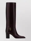 Saint Laurent Julia Knee-high Boots Block Heel In Brown