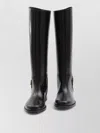 Saint Laurent Julia Buckle-embellished Leather Knee Boots In Multi