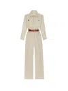 Saint Laurent Cotton Twill Overalls Clothing In Beige Clair