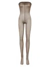 Saint Laurent Jumpsuit Tights In Brown