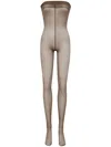 Saint Laurent Jumpsuit Tights In Brown