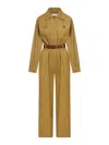 Saint Laurent Cotton Twill Jumpsuit In Beige