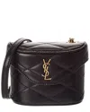 Saint Laurent June Micro Box Leather Shoulder Bag In Black