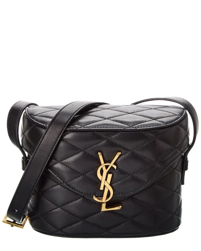 Saint Laurent June Quilted Leather Box Bag In Black