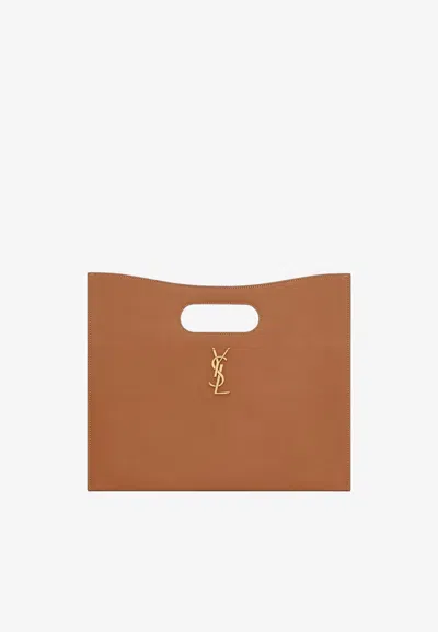 Saint Laurent Junon Leather Tote Bag