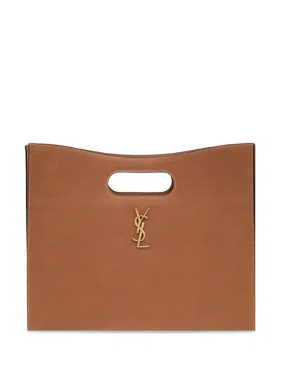 Saint Laurent Junon Tote Bag In Brown