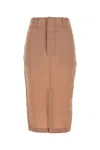 Saint Laurent Gonna In Crepe Rosa Carne Donna