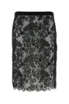 Saint Laurent Sheer Floral Lace Overlay Skirt