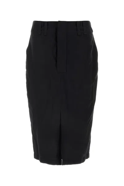 Saint Laurent Black Crepe Skirt