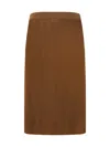 Saint Laurent Beige Pencil Skirt With High Elastic Waist In Viscose Woman